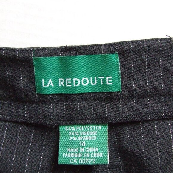 Le Redoute pants pinstripe vintage NWT new old stock grey white plus size 14 - Picture 8 of 11